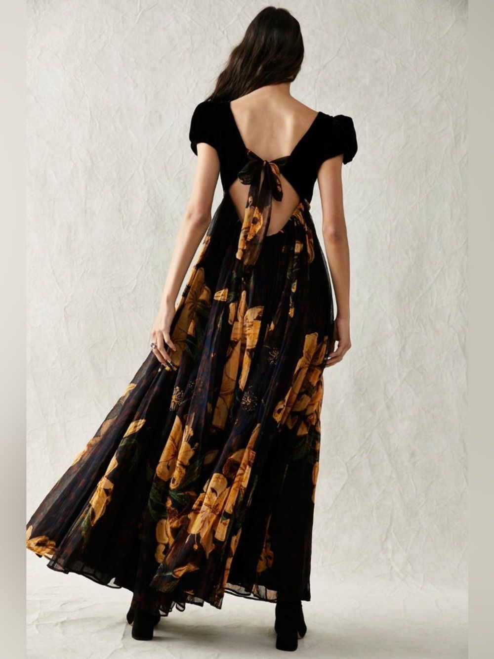 Free People Colette Maxi Dress Black Size 8 - Picture 4 of 11